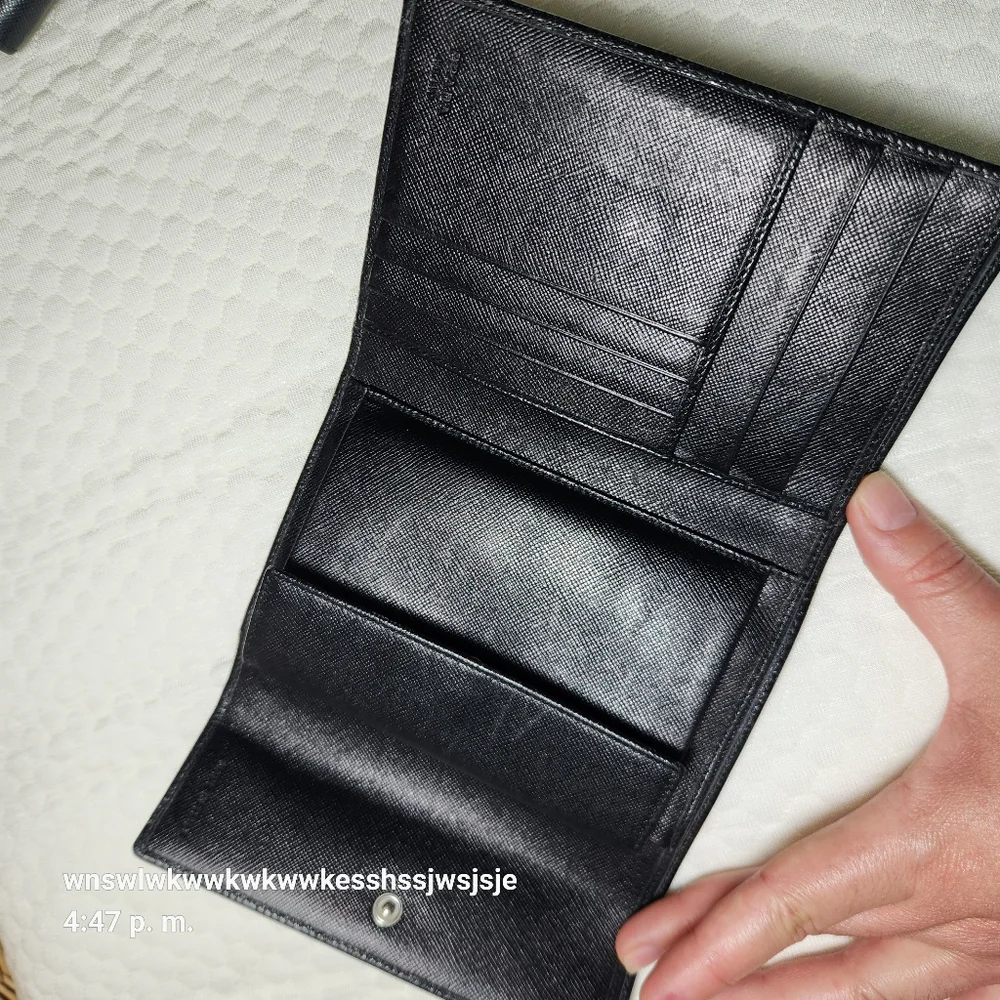 Prada  Tri-fold Triangle Logo Leather Wallet - Picture 9 of 10